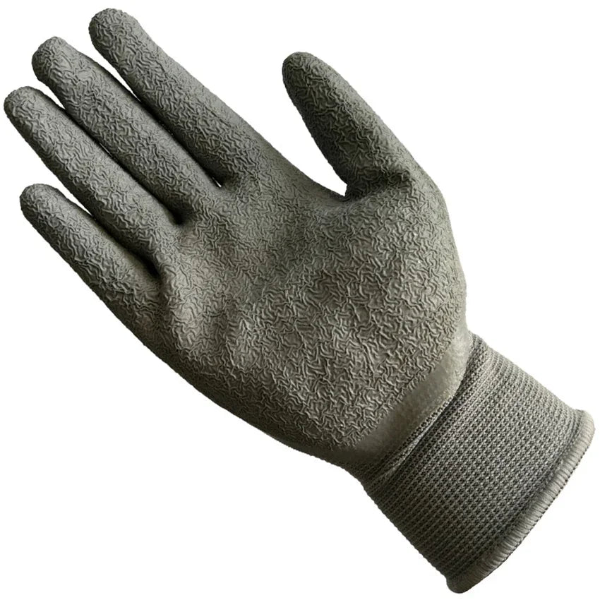 1 Pair Latex Coated Work Gloves,Nylon Liner Fiber Antiskid Gloves Knit Wrist for Gardening and General Purpose, for Men перчатки