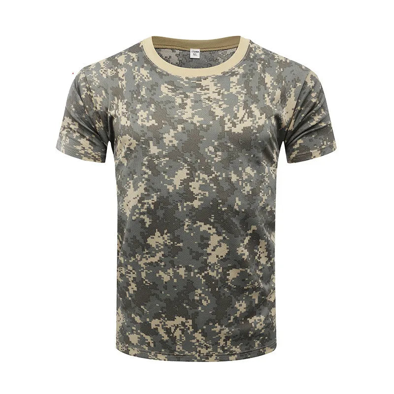 Hot Quick Dry Camo Hunting Shirt Men Tactical Army Military Fishing Hiking Outdoor Camouflage T-Shirt