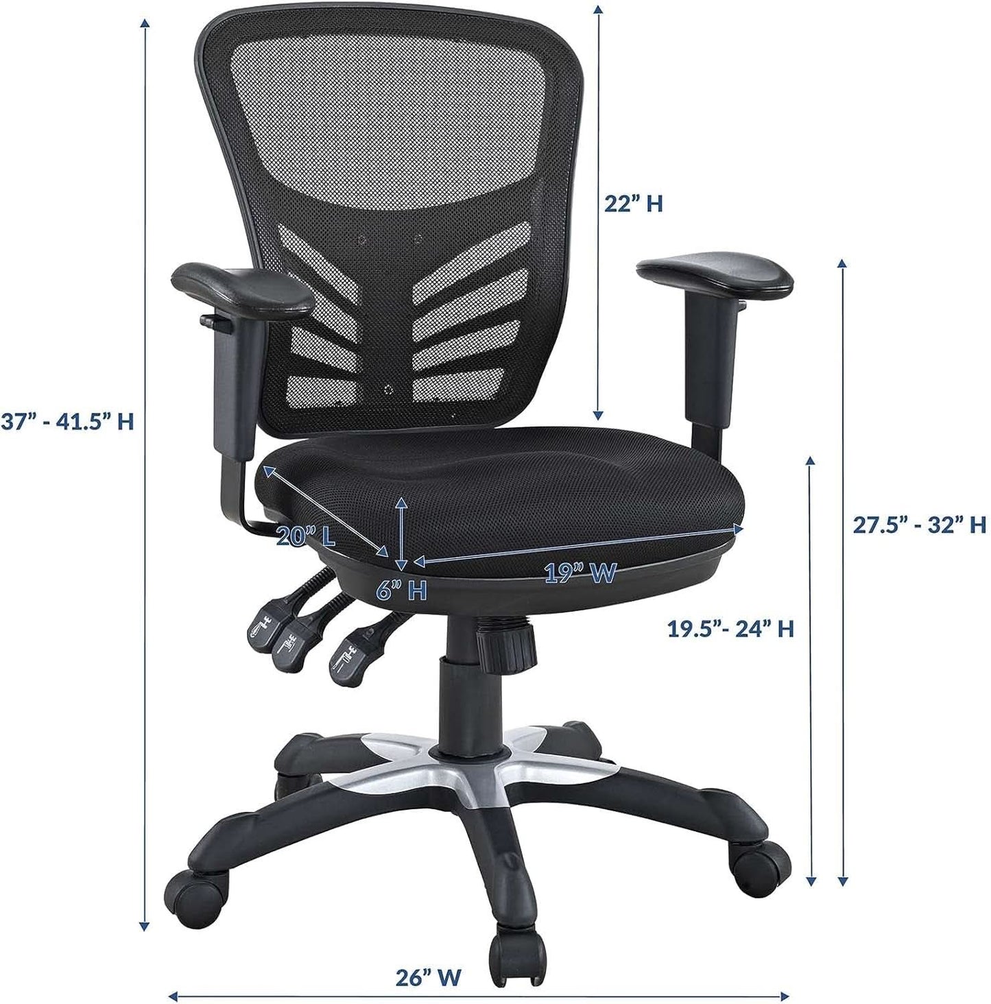 Articulate Ergonomic Mesh Office Chair Black Lumbar Support-2