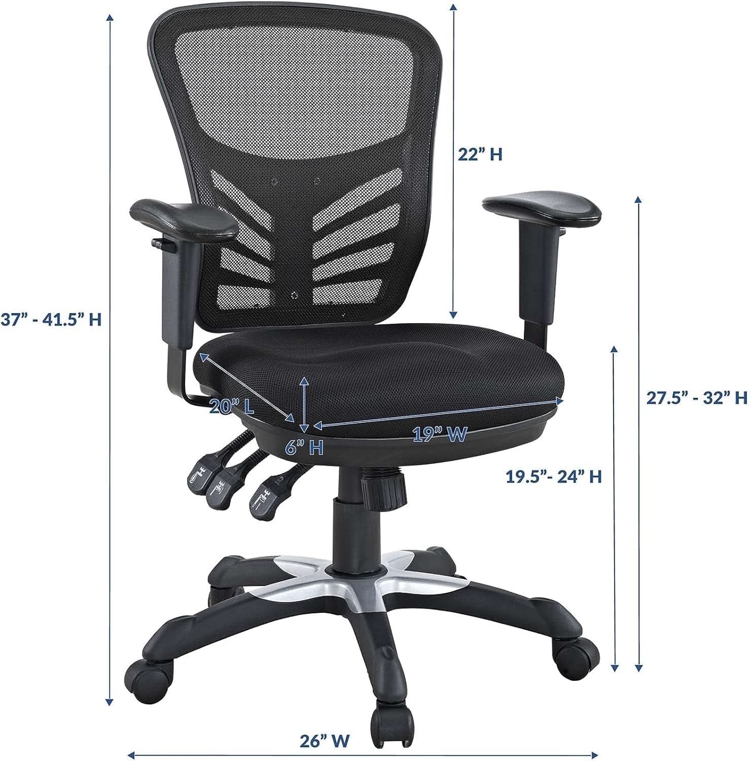 Articulate Ergonomic Mesh Office Chair Black Lumbar Support-2