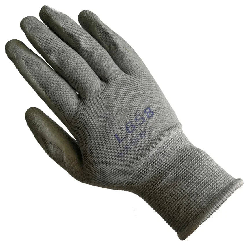 1 Pair Latex Coated Work Gloves,Nylon Liner Fiber Antiskid Gloves Knit Wrist for Gardening and General Purpose, for Men перчатки