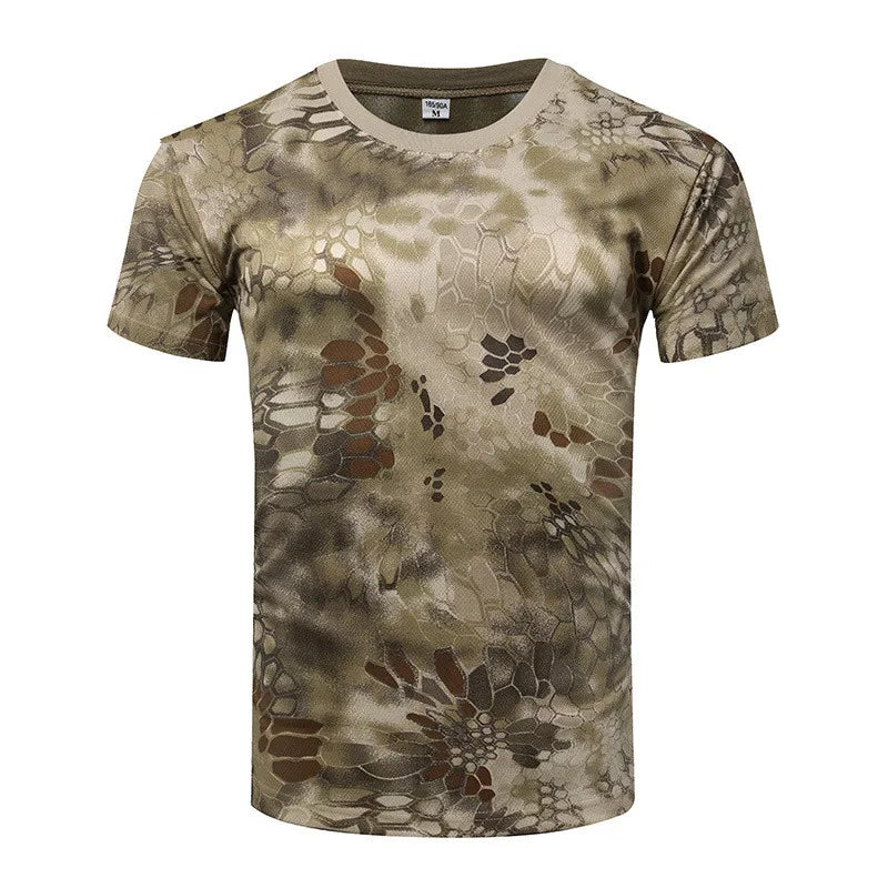 Hot Quick Dry Camo Hunting Shirt Men Tactical Army Military Fishing Hiking Outdoor Camouflage T-Shirt
