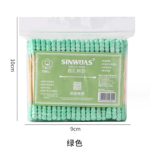 100pcs Bamboo Baby Cotton Swab Cleaning of Ears Tampons Health Beauty Cotton Swab Ear Cleaning Sticks