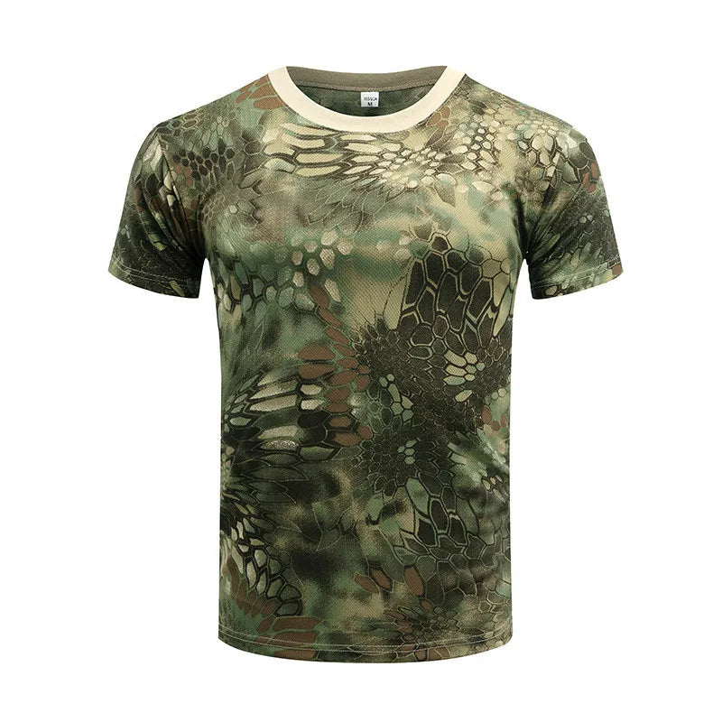 Hot Quick Dry Camo Hunting Shirt Men Tactical Army Military Fishing Hiking Outdoor Camouflage T-Shirt