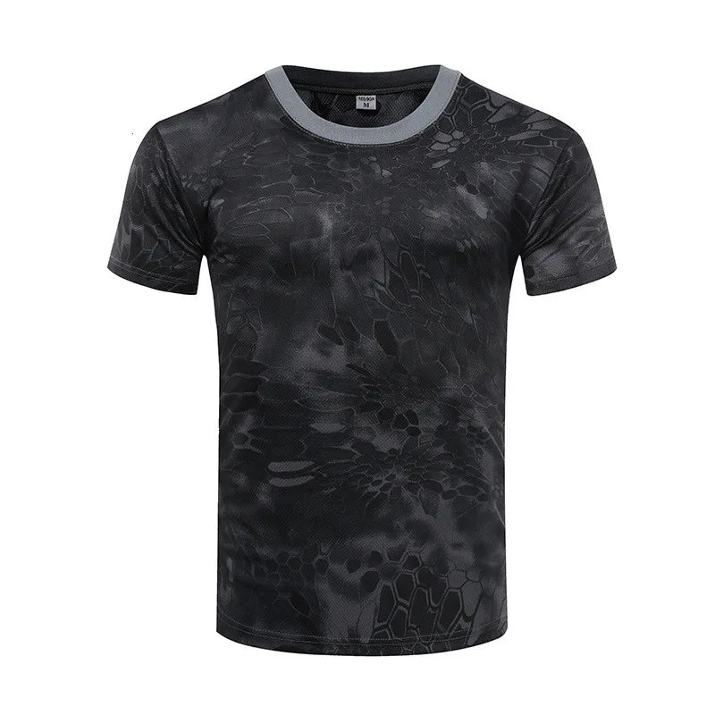 Hot Quick Dry Camo Hunting Shirt Men Tactical Army Military Fishing Hiking Outdoor Camouflage T-Shirt