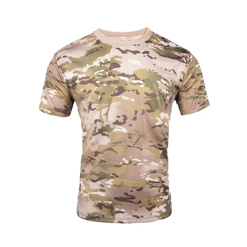 Hot Quick Dry Camo Hunting Shirt Men Tactical Army Military Fishing Hiking Outdoor Camouflage T-Shirt