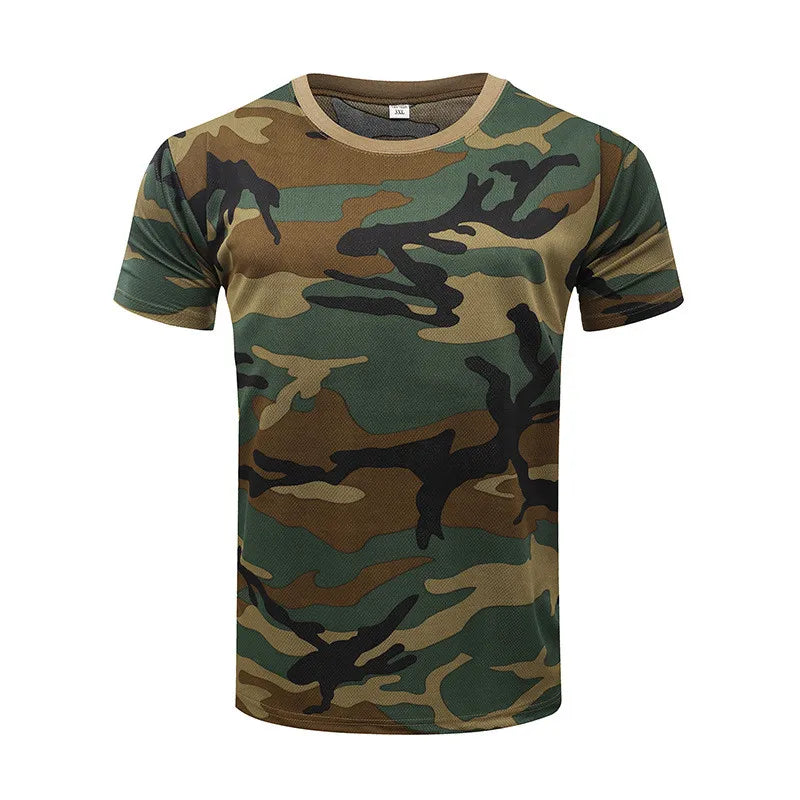 Hot Quick Dry Camo Hunting Shirt Men Tactical Army Military Fishing Hiking Outdoor Camouflage T-Shirt